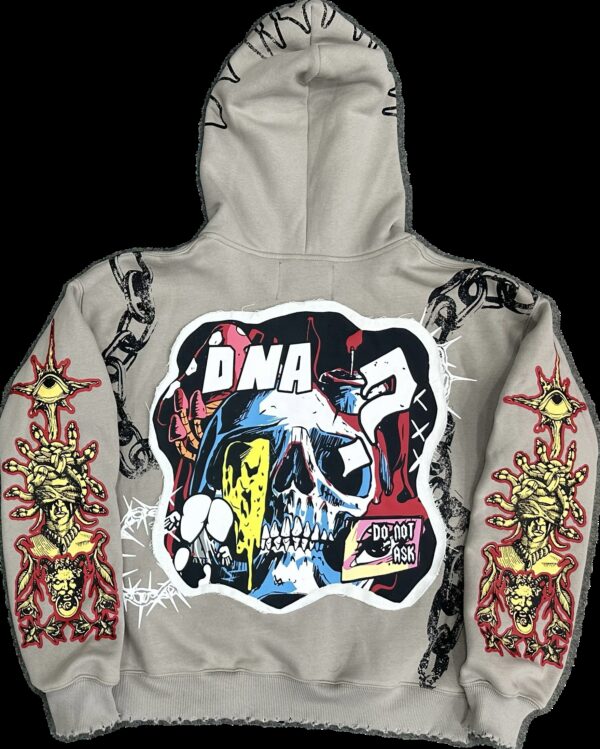 Grey Chained Collection Hoodie - Image 2