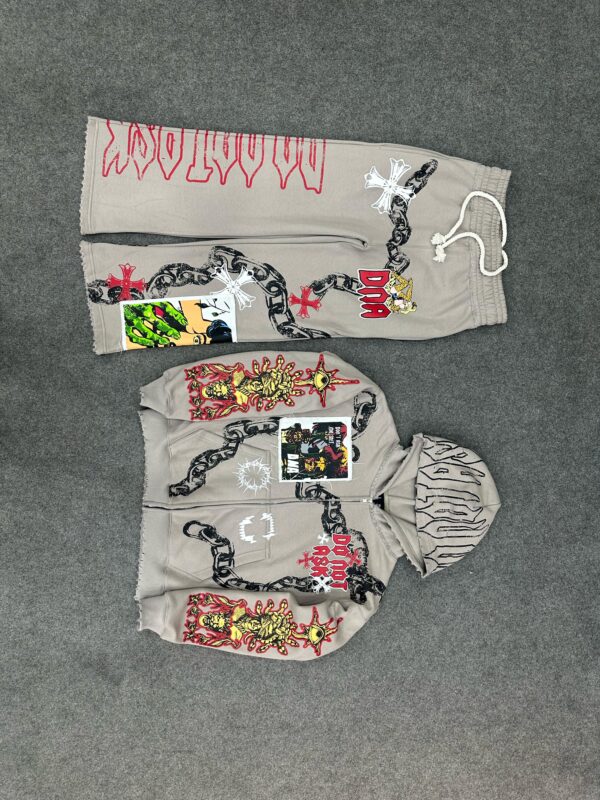 Grey Chained Collection Sweatpants - Image 4